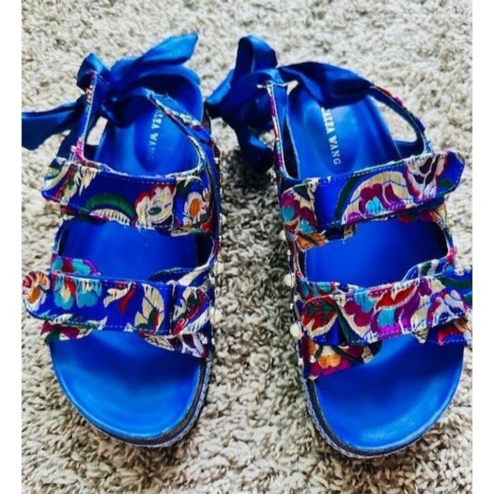 Azalea Wang Nwot Platform Hoop& Loop Ankle Wrap W… - image 1